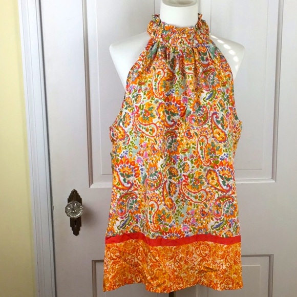 Fortune + Ivy | Floral Paisley Sleeveless Top | Size L - Picture 1 of 6